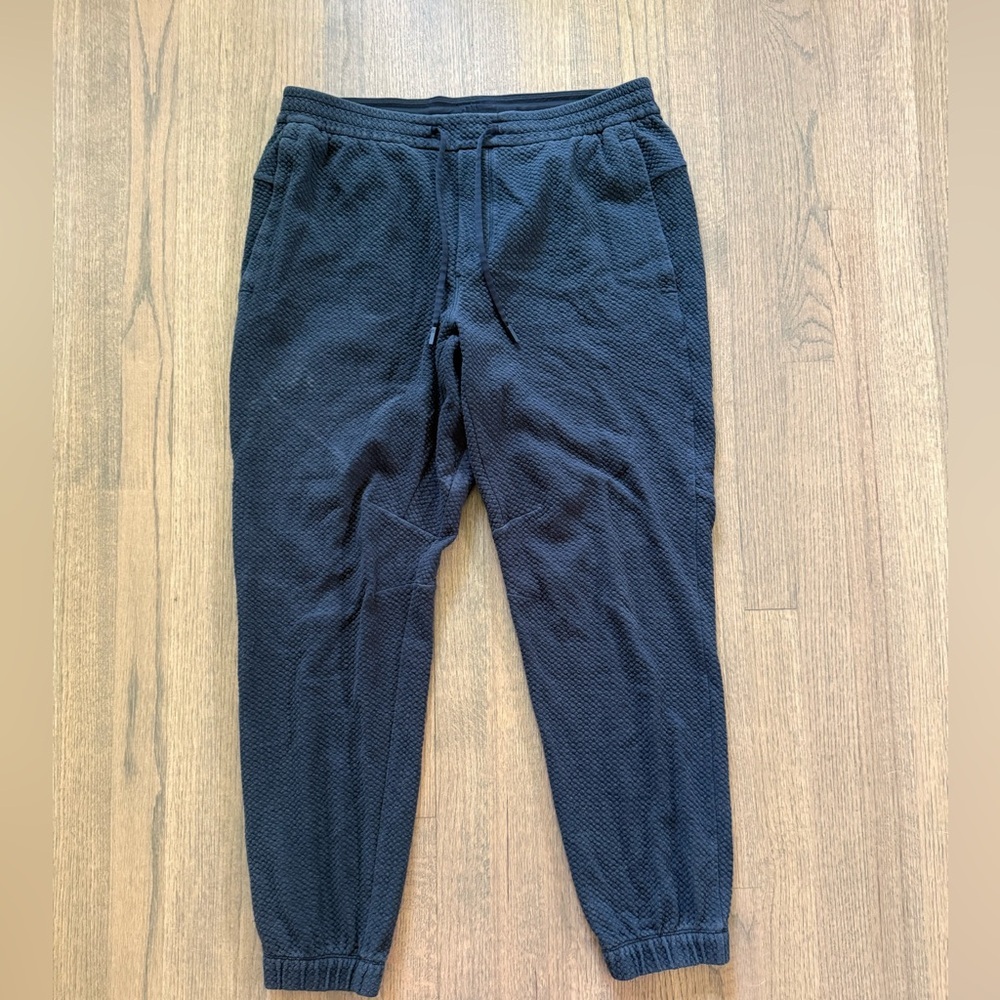 Lululemon Textured Double-Knit Cotton Jogger-Heathered Black-Size XL